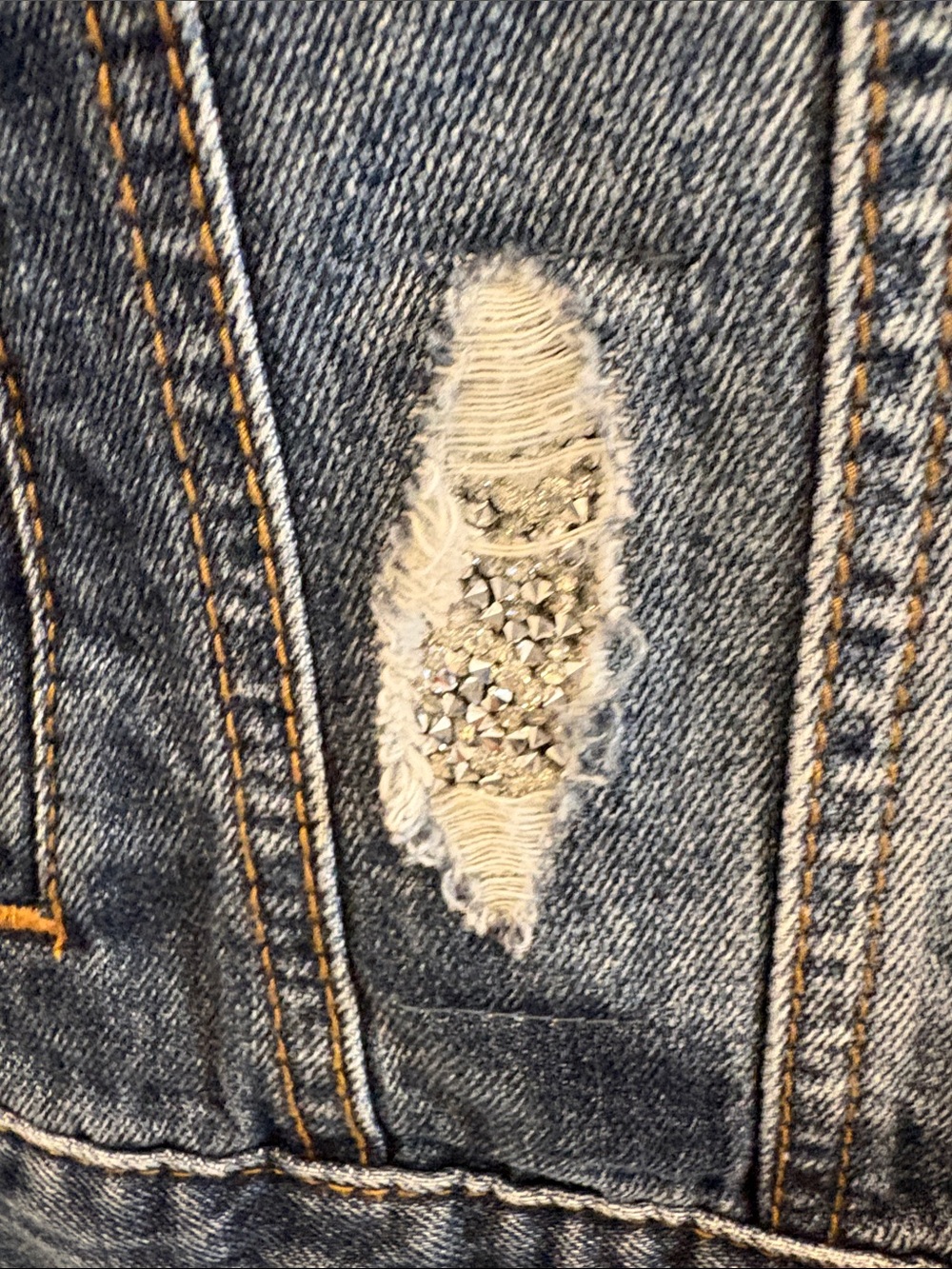 New Juicy Couture Dark Blue Denim Jacket with Branded Snap with Blingy accents L - Picture 3 of 8